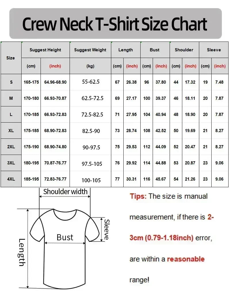 Men's Summer Casual T-shirt, with A Unique Printed Design and A Round Neck, Is Suitable for Daily Wear By Both Men and Women