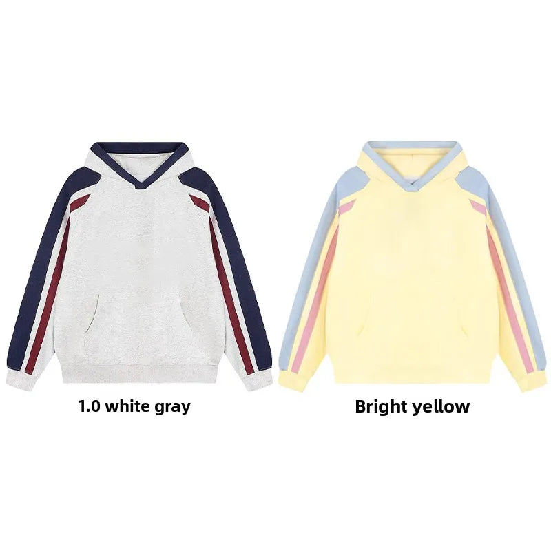 Striped Hoodie for Teenagers Comfortable for Spring Autumn Outdoor Multifunctional Breathable Fashionable Simple Natural T-shirt