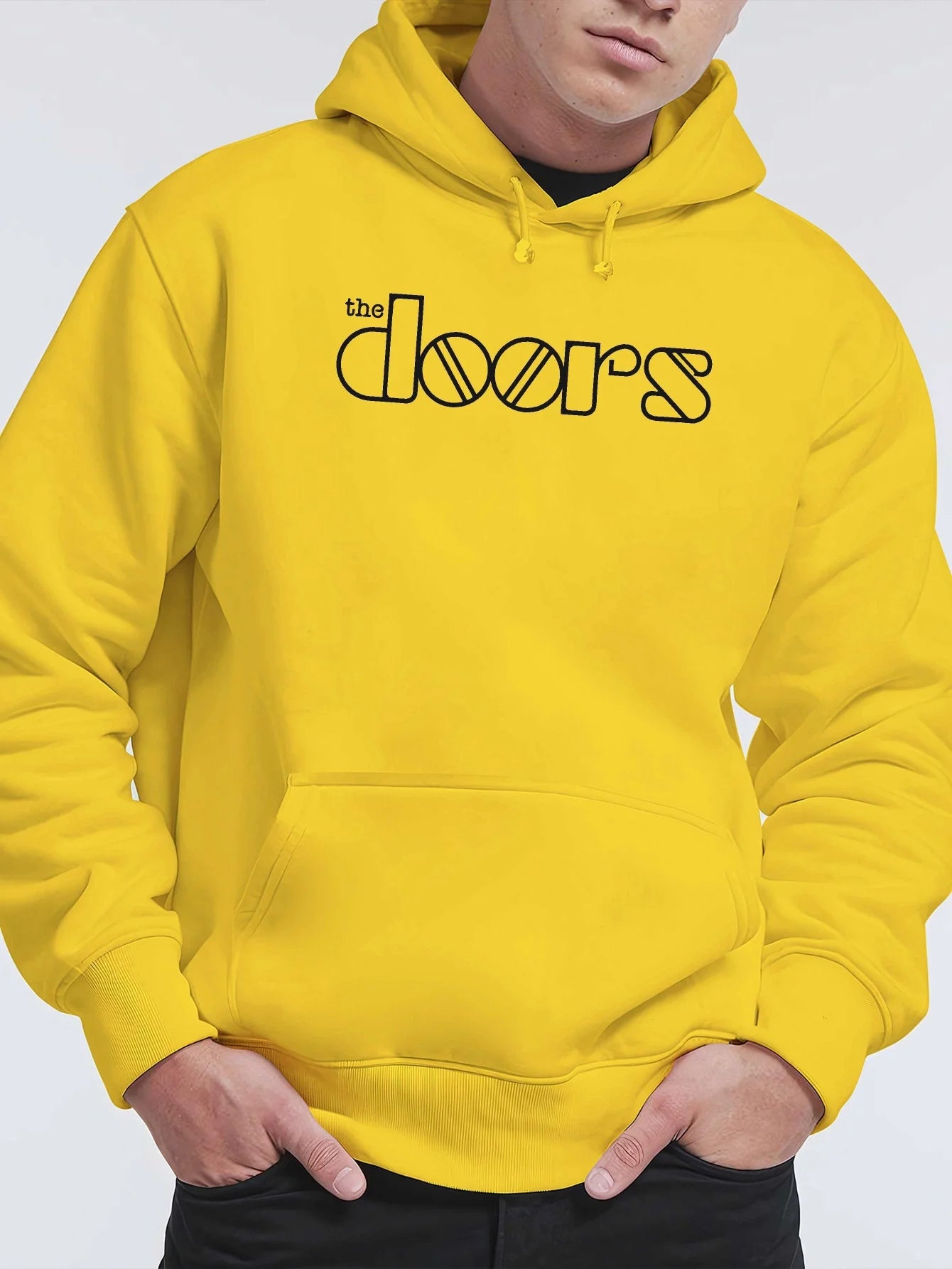 Men'S The Doors Graphic Hoodie - Casual Streetwear, Perfect for Fall & Winter, Ideal Gift for Music Fans, Street Style Hoodie