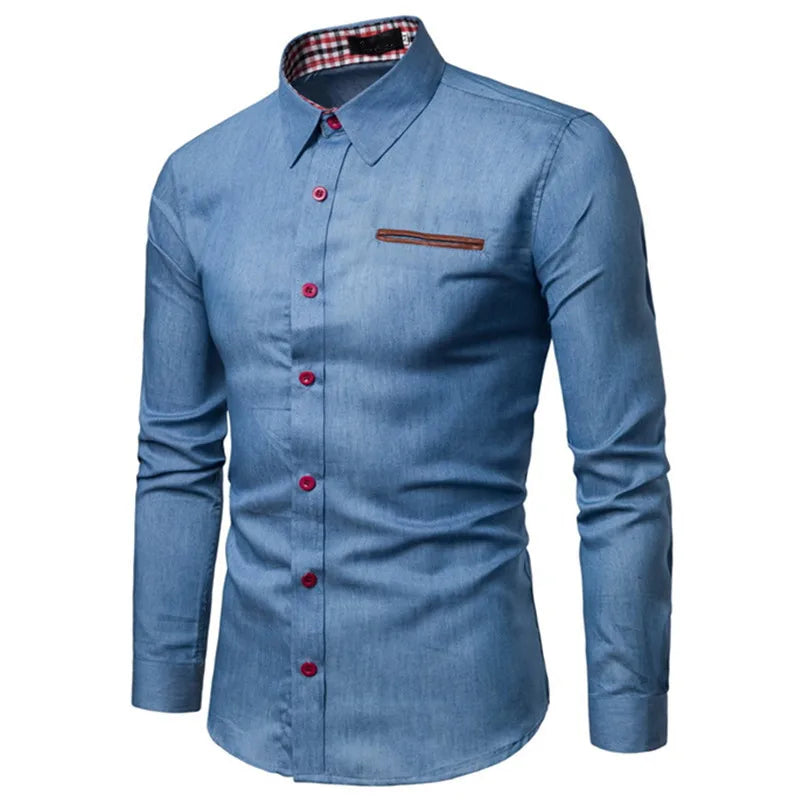 Summer Fashion Vintage Men's Shirt Fashion Casual Denim Shirt for Men Men Clothing  Shirts for Men Streetwear
