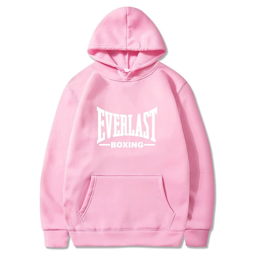 A new trend of trendy hip-hop hoodies for men's autumn and winter 2025, featuring Harajuku casual Everlast Logo font graphic win