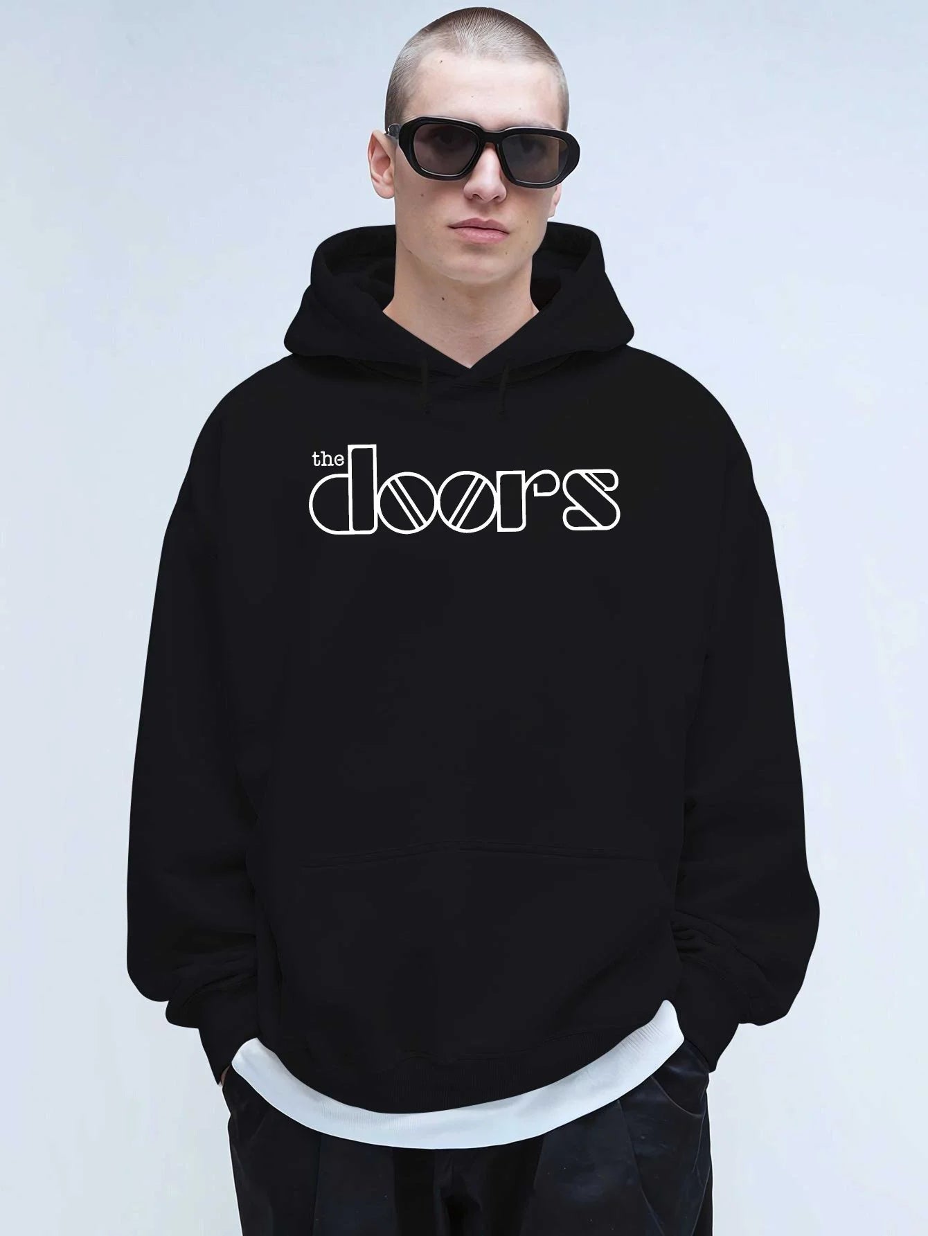 Men'S The Doors Graphic Hoodie - Casual Streetwear, Perfect for Fall & Winter, Ideal Gift for Music Fans, Street Style Hoodie