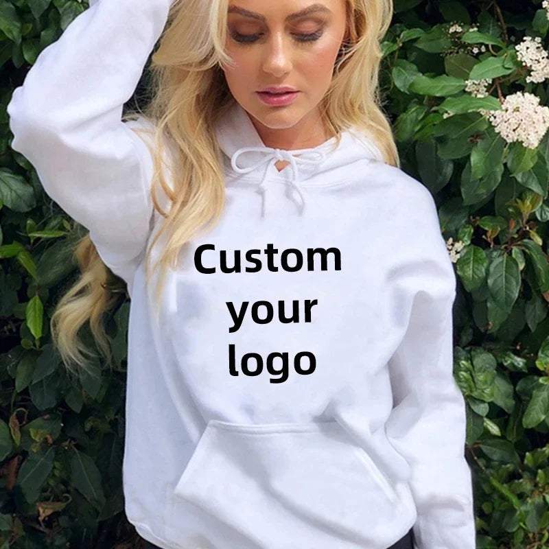 Customized hooded shirt for men and women, featuring photos and logos of your design. High end gifts in EU sizes
