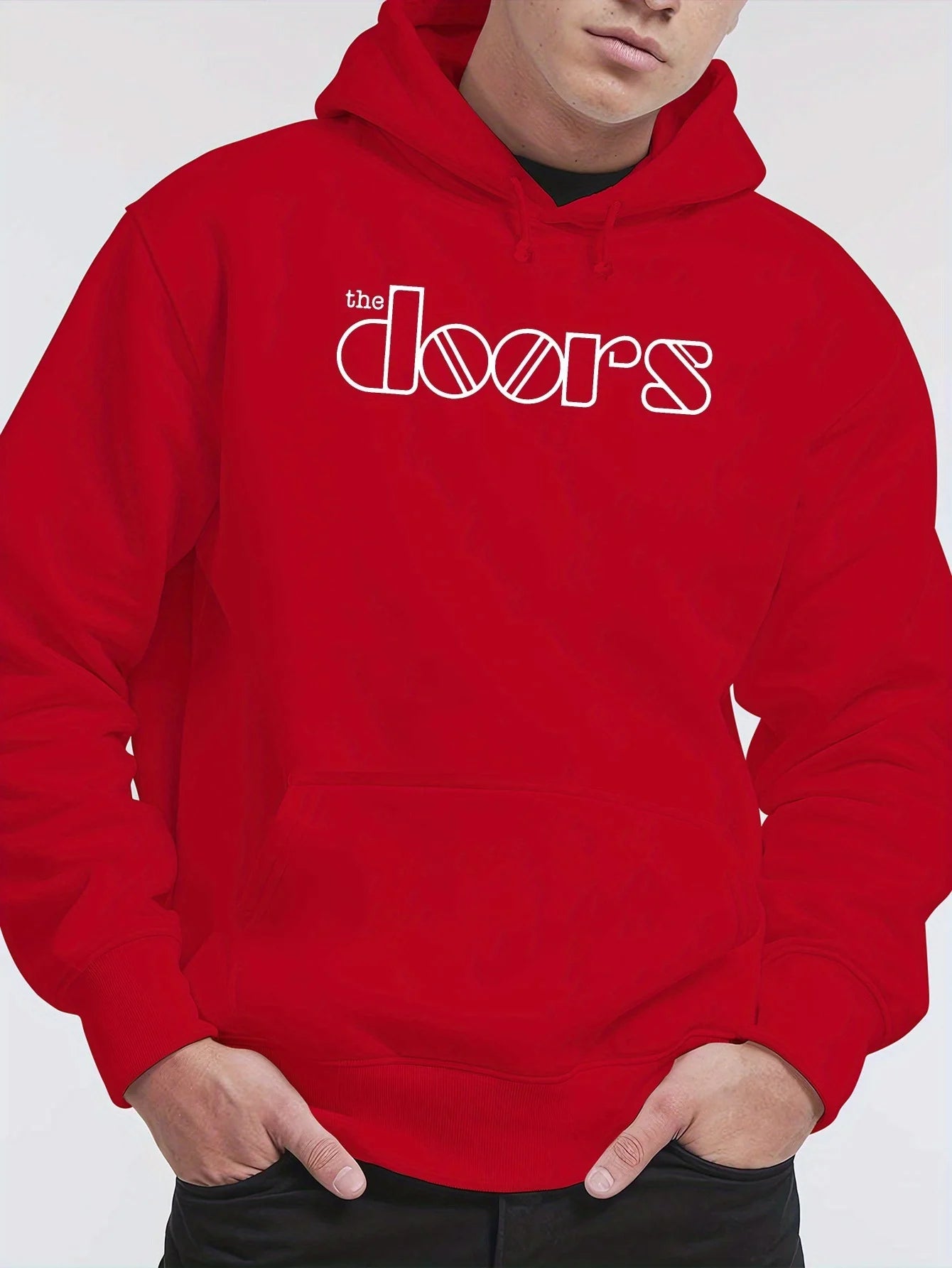 Men'S The Doors Graphic Hoodie - Casual Streetwear, Perfect for Fall & Winter, Ideal Gift for Music Fans, Street Style Hoodie