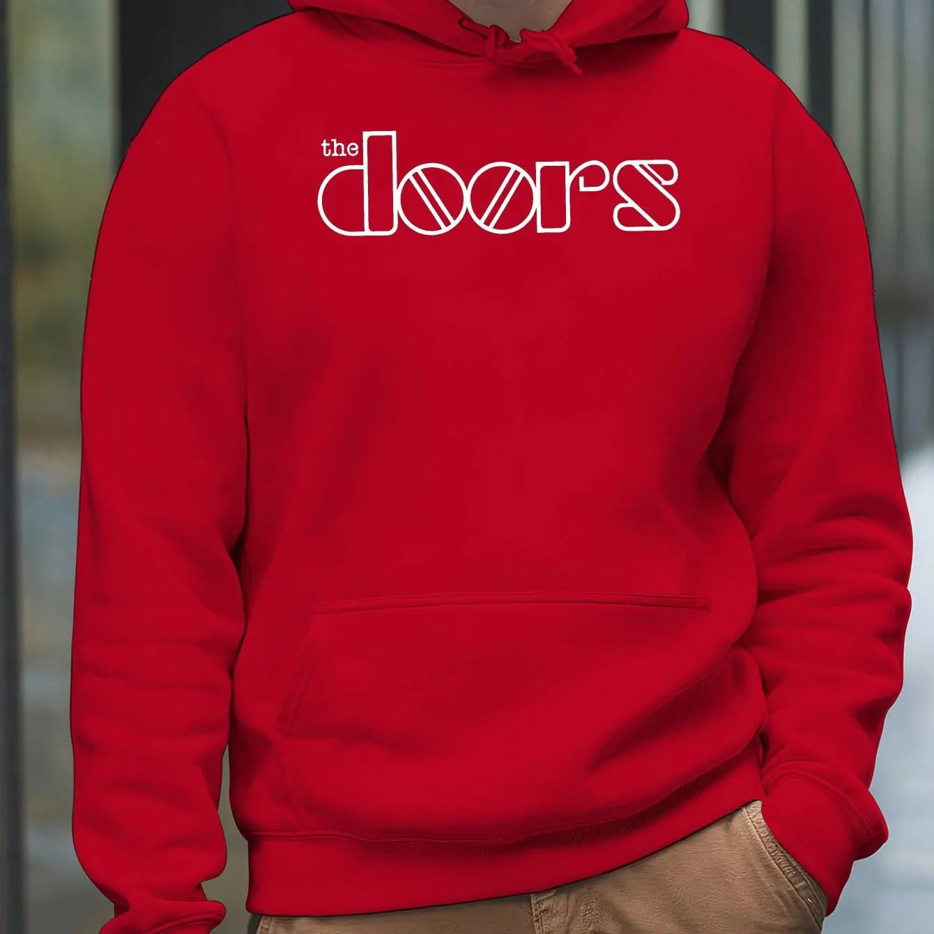 Men'S The Doors Graphic Hoodie - Casual Streetwear, Perfect for Fall & Winter, Ideal Gift for Music Fans, Street Style Hoodie
