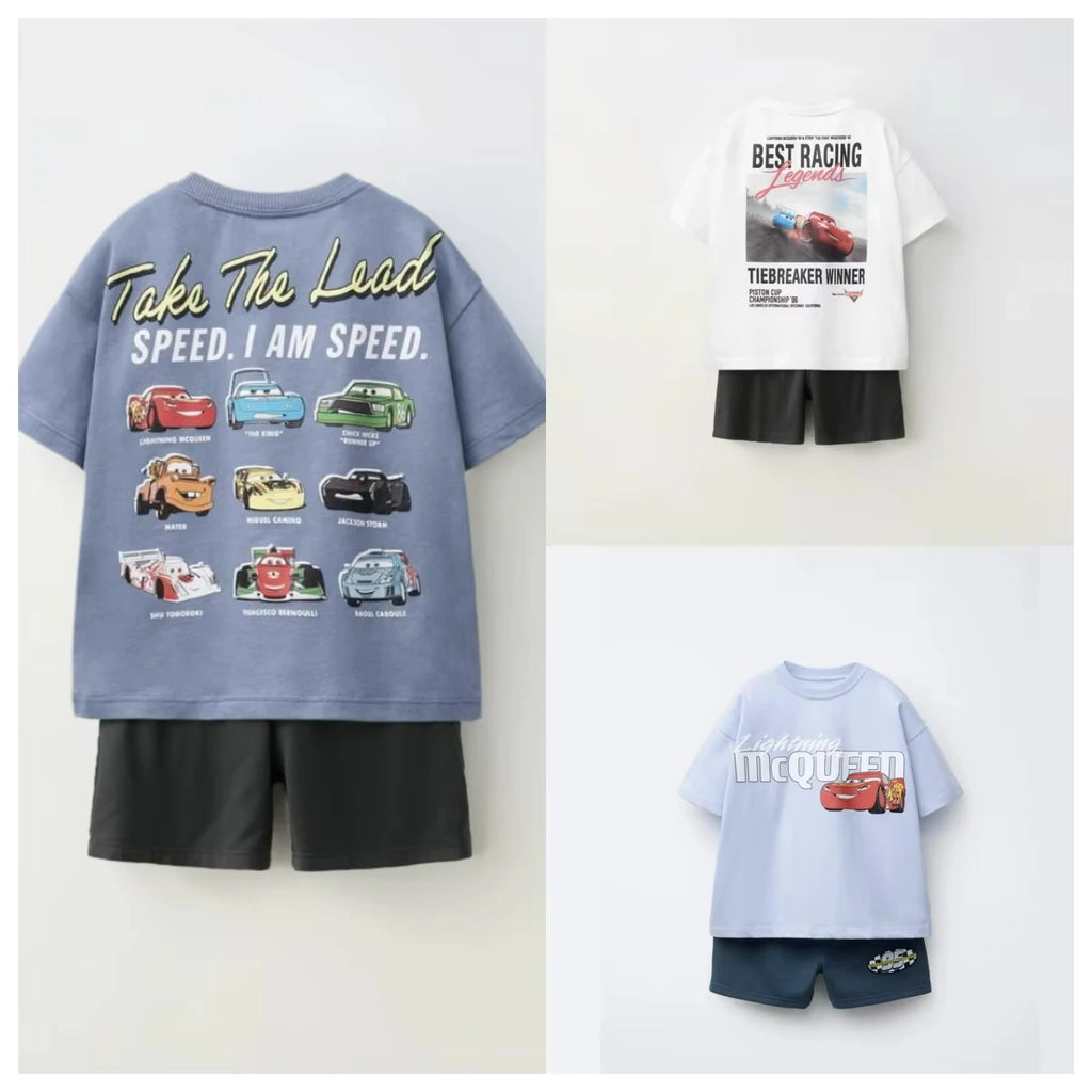 Summer clothing set for kids and girls, fashionable mouse print top + shorts, clothes for babies from 1 to 6 years
