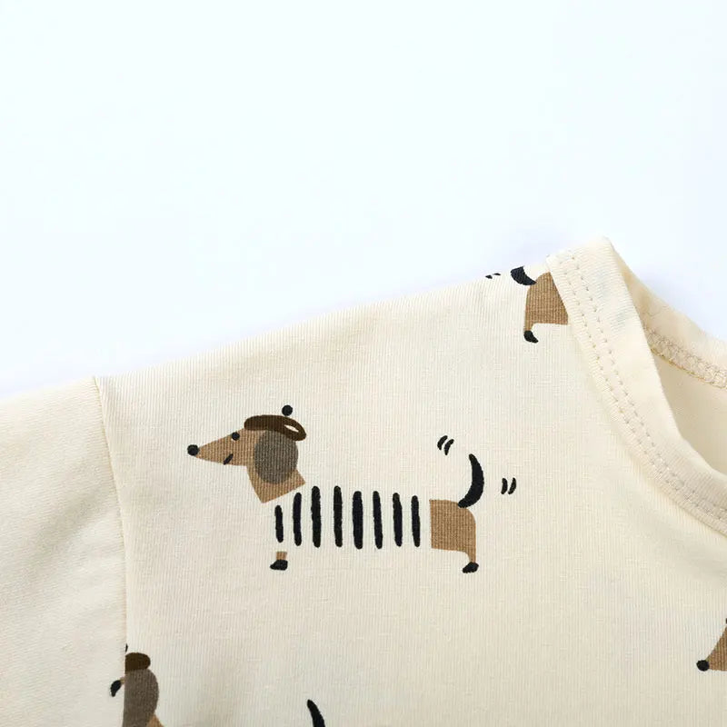 Summer Kids Clothes Boys Outfit Set Cartoon Print Cotton Short Sleeve Tops Shorts 2 Pcs Fashion Children Clothing 1-3 Years