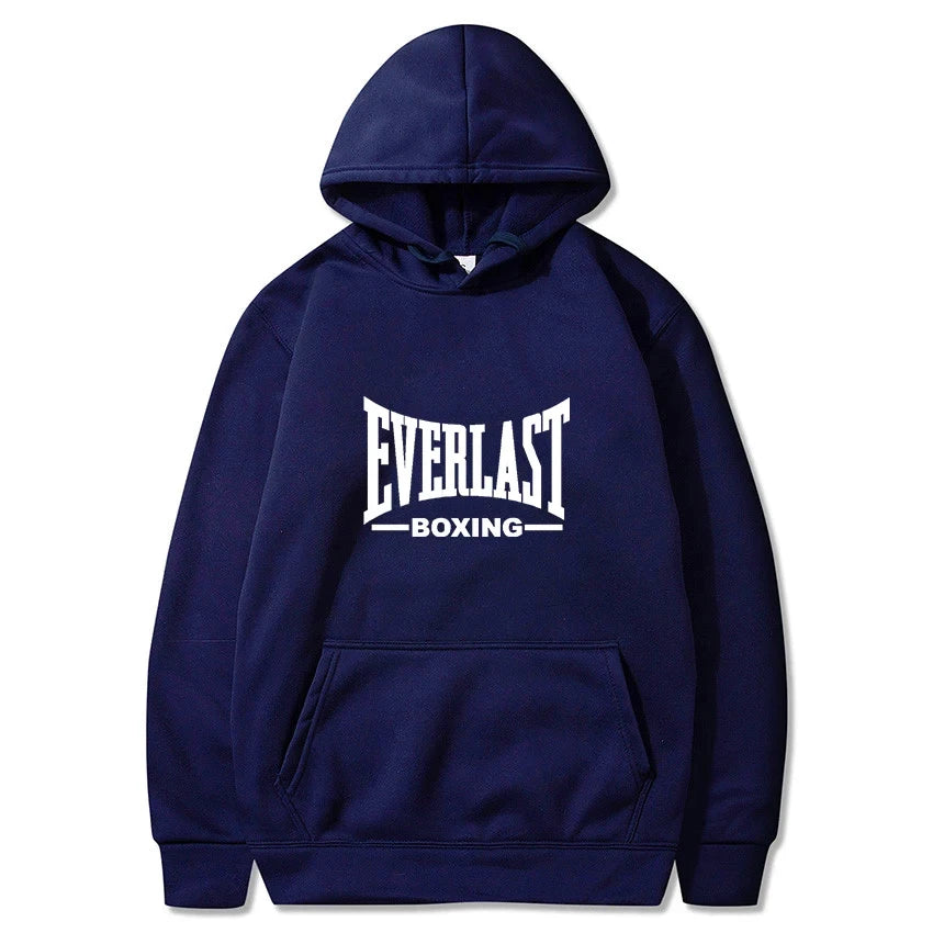 A new trend of trendy hip-hop hoodies for men's autumn and winter 2025, featuring Harajuku casual Everlast Logo font graphic win