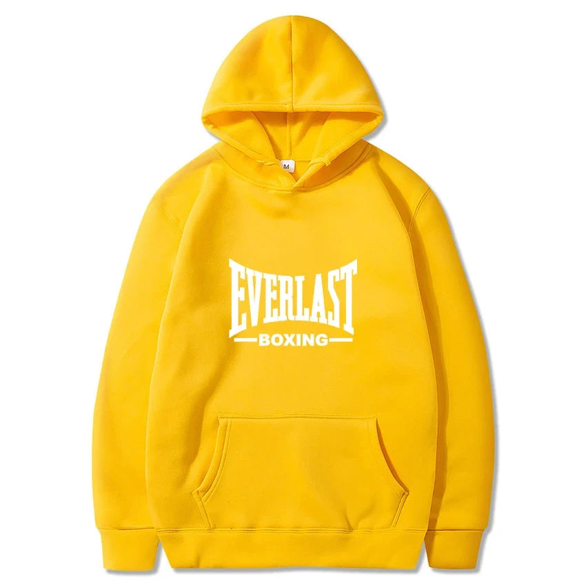 A new trend of trendy hip-hop hoodies for men's autumn and winter 2025, featuring Harajuku casual Everlast Logo font graphic win