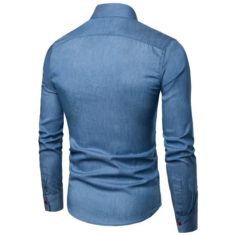Summer Fashion Vintage Men's Shirt Fashion Casual Denim Shirt for Men Men Clothing  Shirts for Men Streetwear