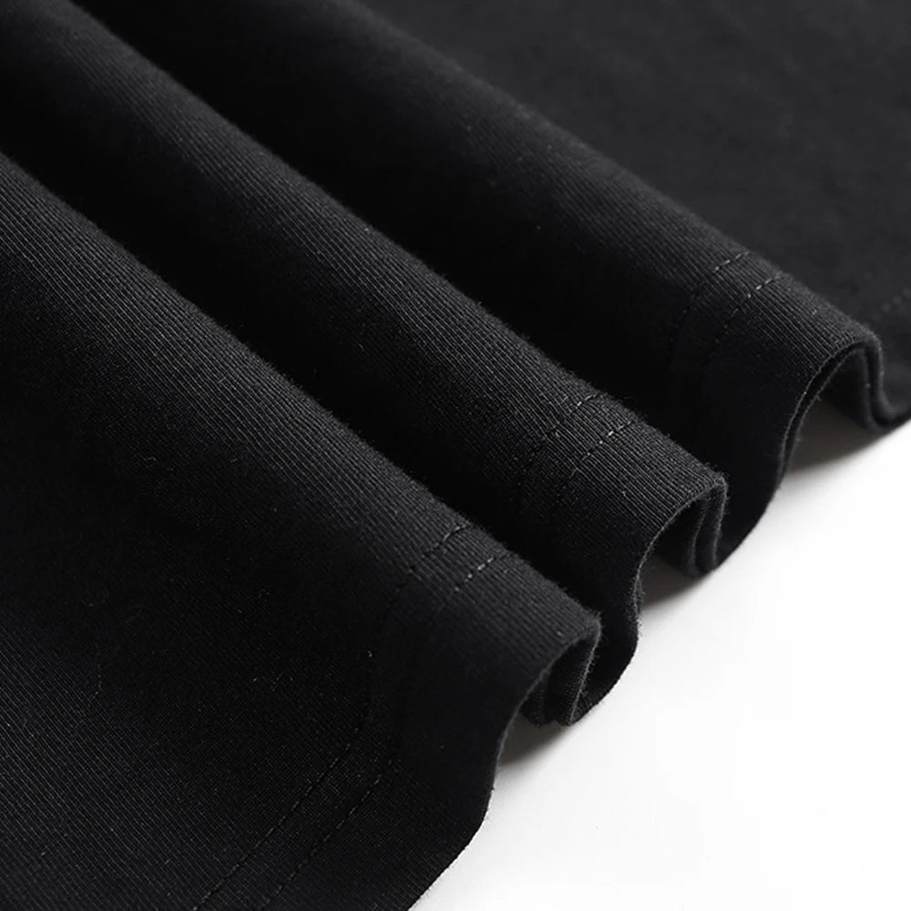 Summer Men's Cotton T-shirt Fashion Slim Black Short Sleeved Comfortable Casual Round Neck T-shirts Top Men's Clothing