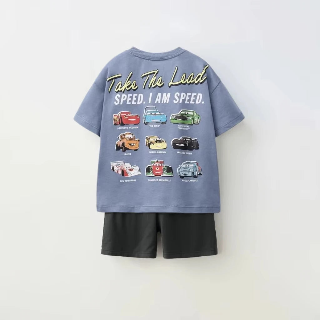 Summer clothing set for kids and girls, fashionable mouse print top + shorts, clothes for babies from 1 to 6 years