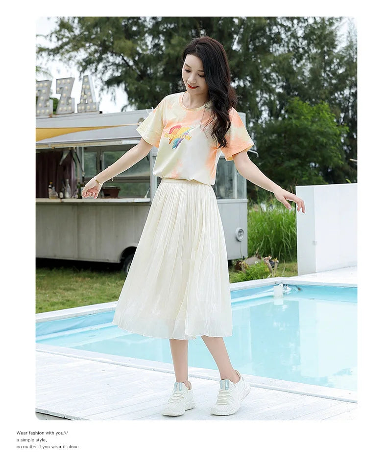 Summer Clothes for Whole Family Matching Clothing Dad and Son Tops Shorts Two Piece Sets Mom and Daughter T Shirt Skirts Outfits