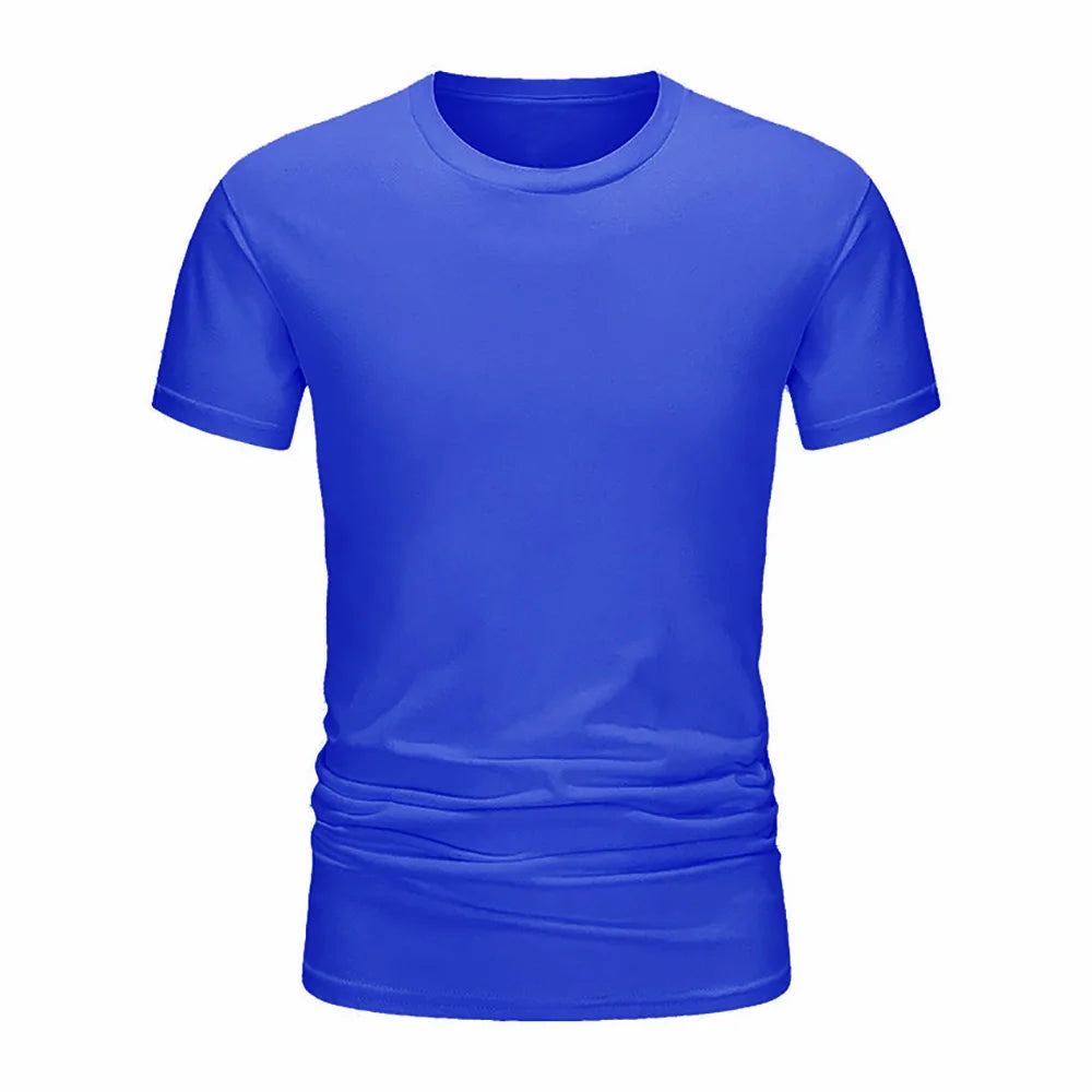 Summer Men's Cotton T-shirt Fashion Slim Black Short Sleeved Comfortable Casual Round Neck T-shirts Top Men's Clothing