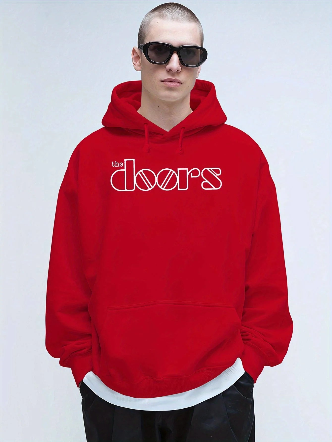 Men'S The Doors Graphic Hoodie - Casual Streetwear, Perfect for Fall & Winter, Ideal Gift for Music Fans, Street Style Hoodie