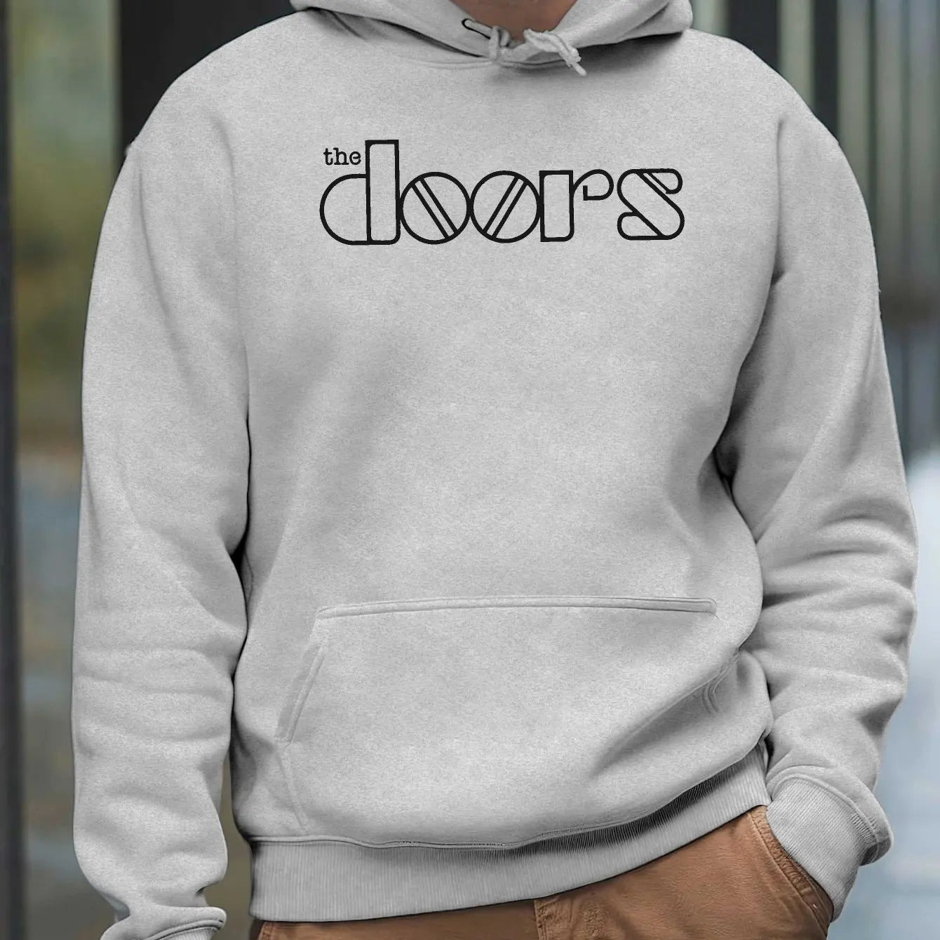 Men'S The Doors Graphic Hoodie - Casual Streetwear, Perfect for Fall & Winter, Ideal Gift for Music Fans, Street Style Hoodie