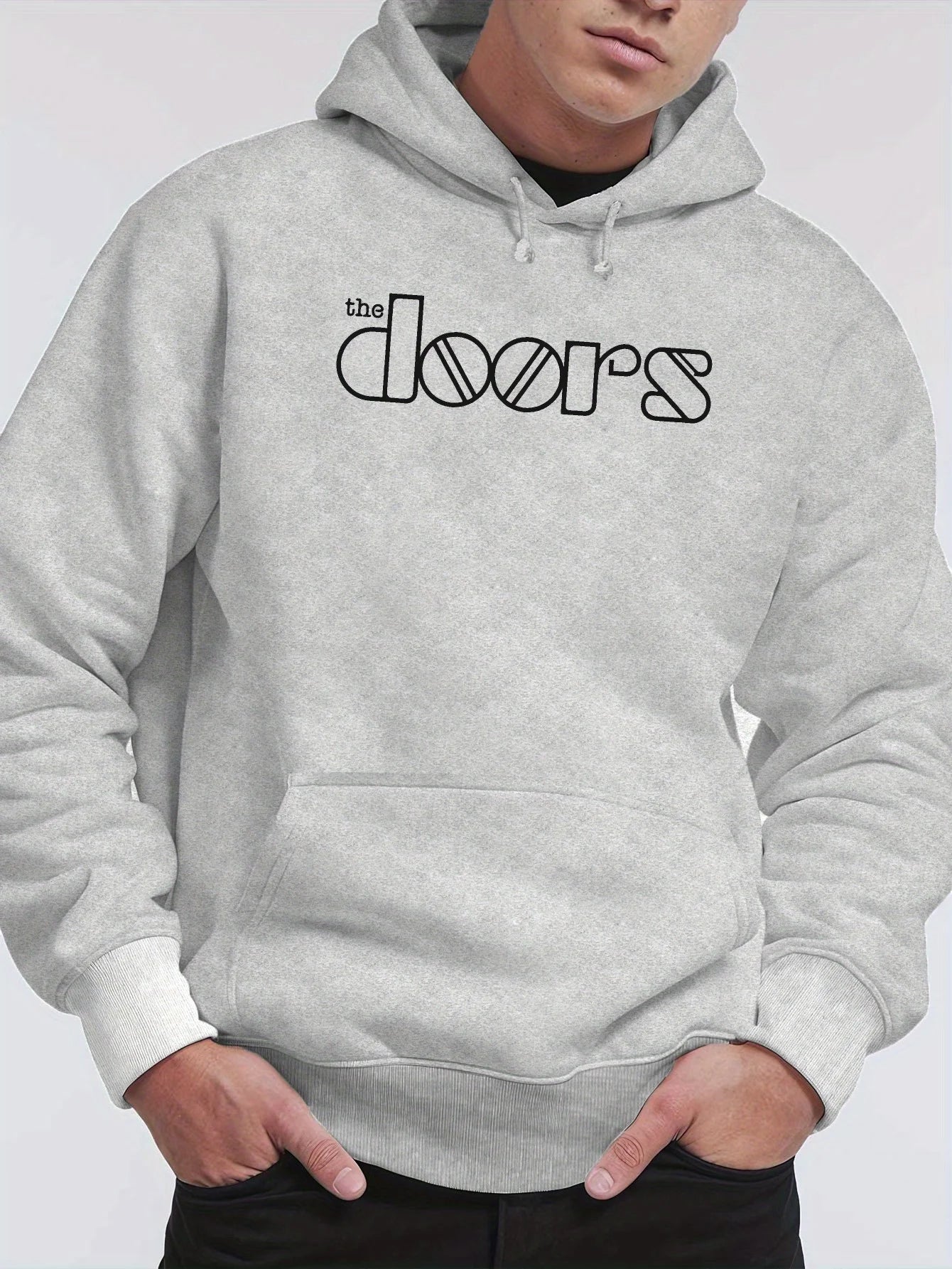 Men'S The Doors Graphic Hoodie - Casual Streetwear, Perfect for Fall & Winter, Ideal Gift for Music Fans, Street Style Hoodie
