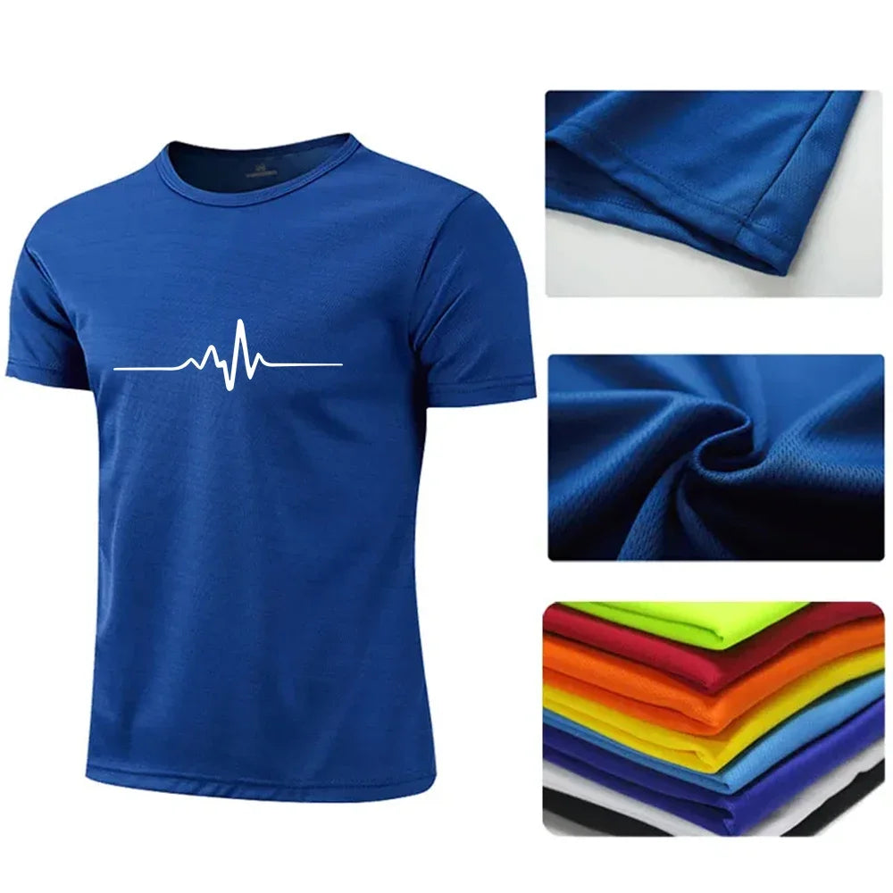 Summer Hot Sales Jogging Shorts Sleeve T-shirt Casual Sports Cool Daily Quick Drying Versatile Outdoors Men's Tops Tees Clothing
