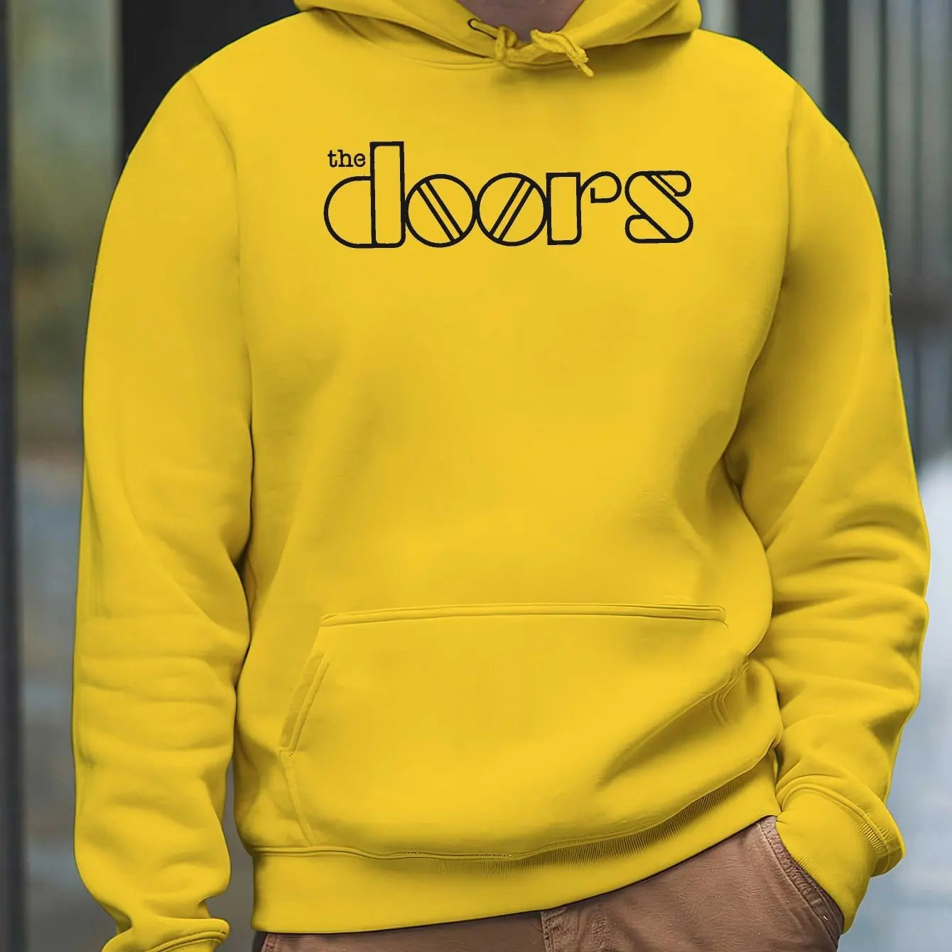 Men'S The Doors Graphic Hoodie - Casual Streetwear, Perfect for Fall & Winter, Ideal Gift for Music Fans, Street Style Hoodie