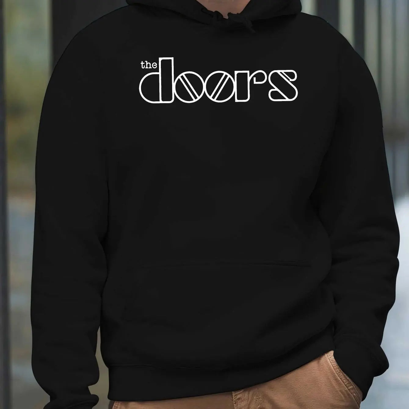 Men'S The Doors Graphic Hoodie - Casual Streetwear, Perfect for Fall & Winter, Ideal Gift for Music Fans, Street Style Hoodie