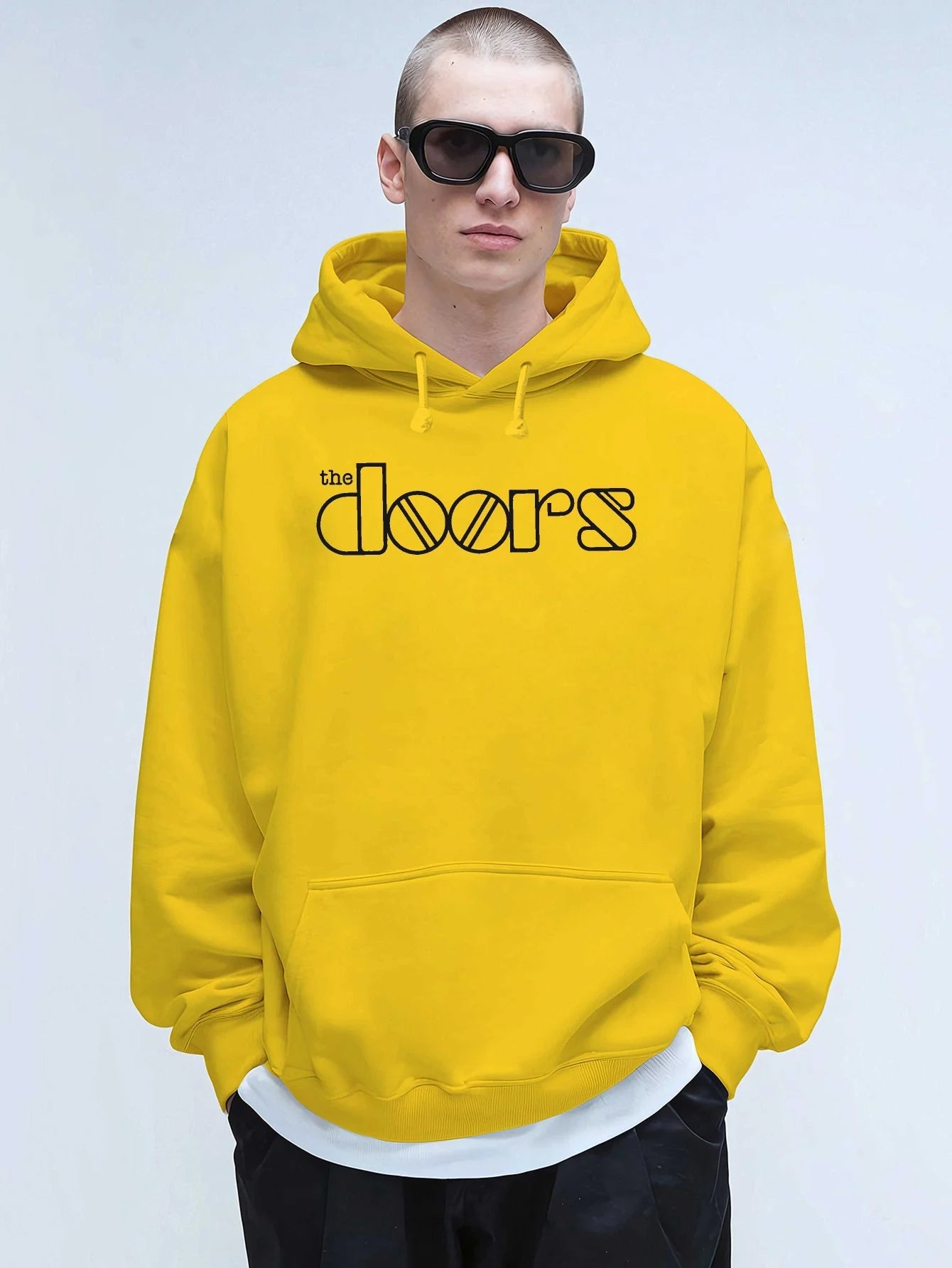Men'S The Doors Graphic Hoodie - Casual Streetwear, Perfect for Fall & Winter, Ideal Gift for Music Fans, Street Style Hoodie