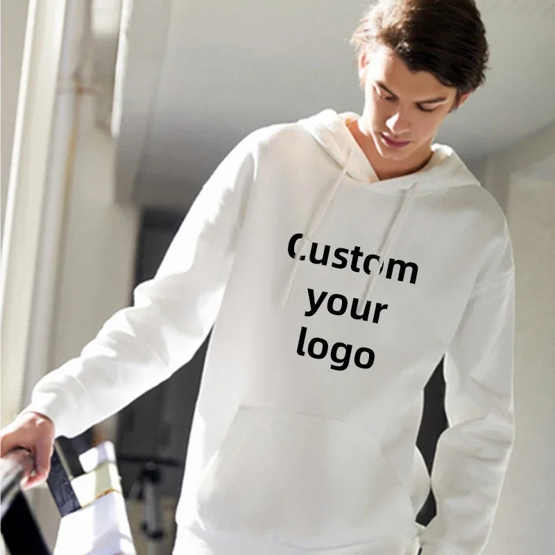 Customized hooded shirt for men and women, featuring photos and logos of your design. High end gifts in EU sizes