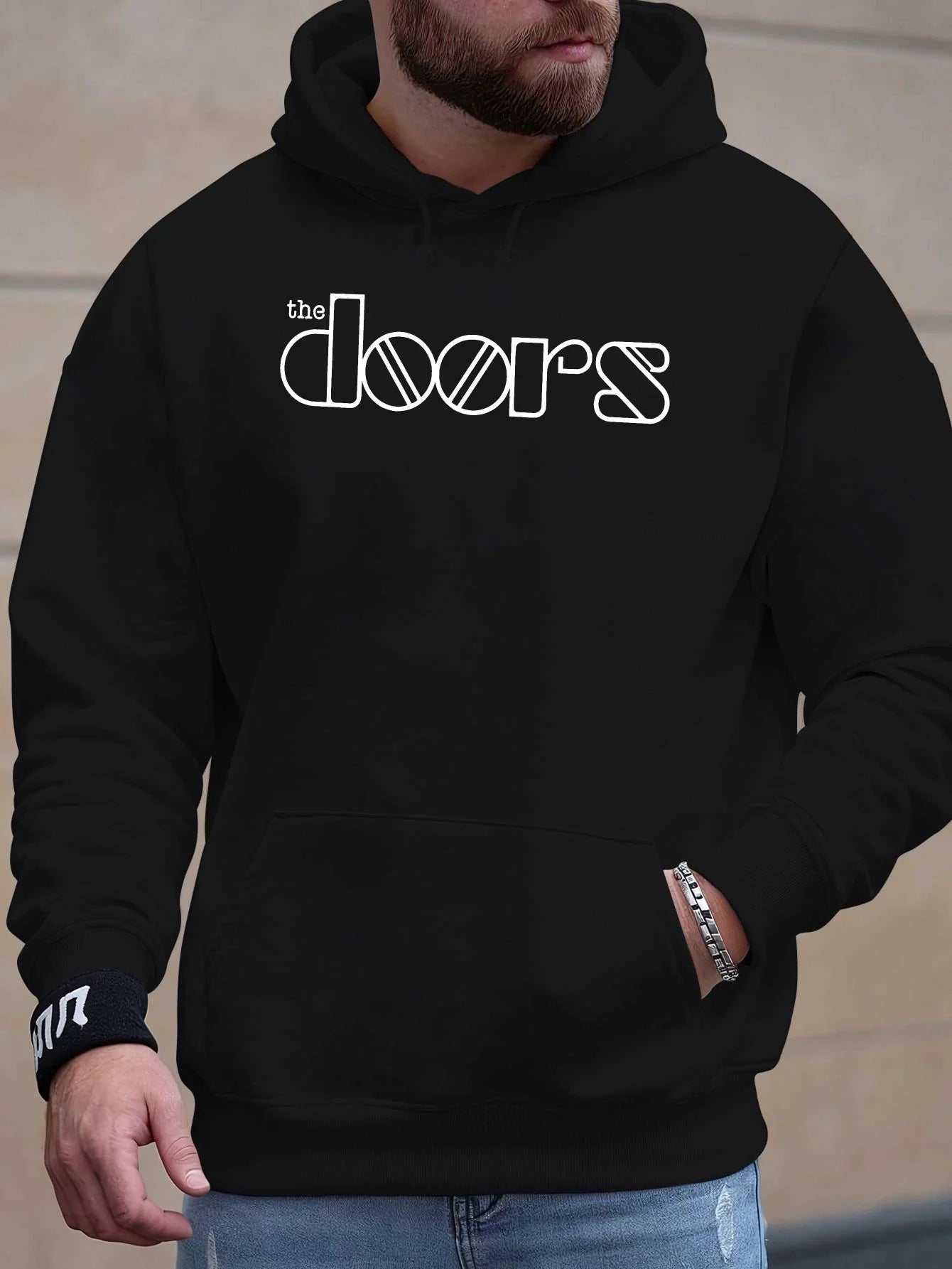 Men'S The Doors Graphic Hoodie - Casual Streetwear, Perfect for Fall & Winter, Ideal Gift for Music Fans, Street Style Hoodie