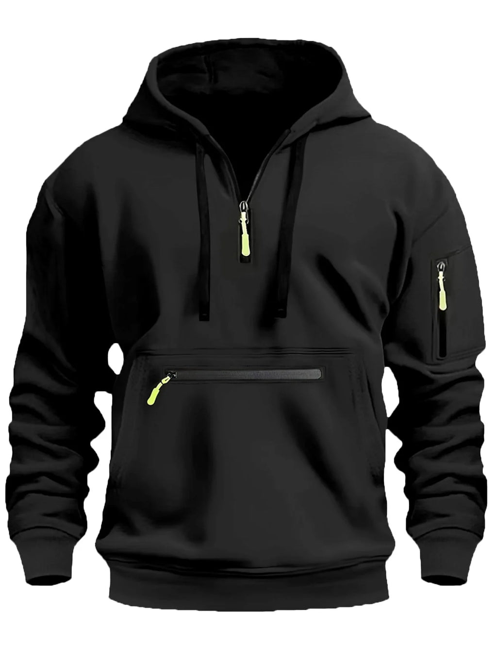 Fall/Winter style knitted hooded pullover, casual and comfortable loose-style multi-pocket zipper men's hoodie