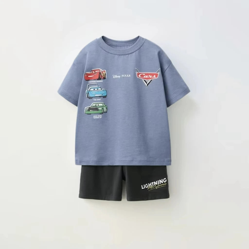 Summer clothing set for kids and girls, fashionable mouse print top + shorts, clothes for babies from 1 to 6 years