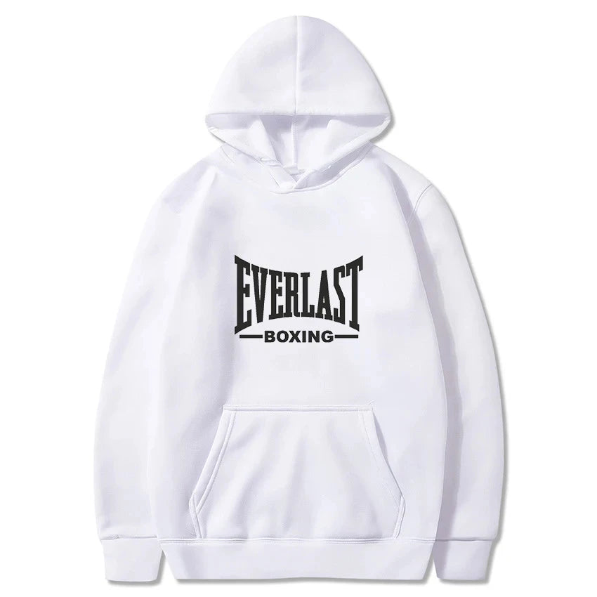 A new trend of trendy hip-hop hoodies for men's autumn and winter 2025, featuring Harajuku casual Everlast Logo font graphic win