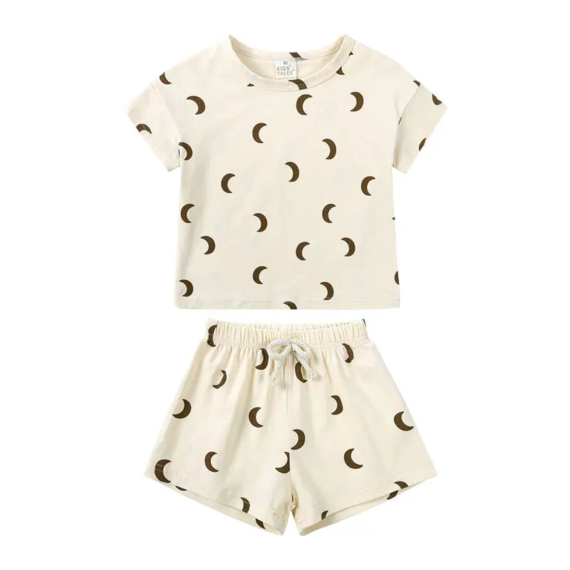 Summer Kids Clothes Boys Outfit Set Cartoon Print Cotton Short Sleeve Tops Shorts 2 Pcs Fashion Children Clothing 1-3 Years